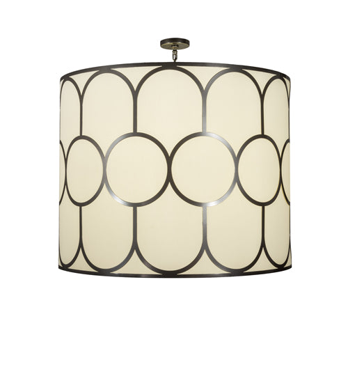 Meyda Lighting Cilindro 48" 8-Light Bronze Metallic Homer Pendant Light With Marble Eggshell Textrene Shade