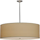 Meyda Lighting Cilindro 48" 8-Light Extreme Chrome Pendant Light With Beige Natural Textrene Shade