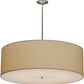 Meyda Lighting Cilindro 48" 8-Light Extreme Chrome Pendant Light With Beige Natural Textrene Shade