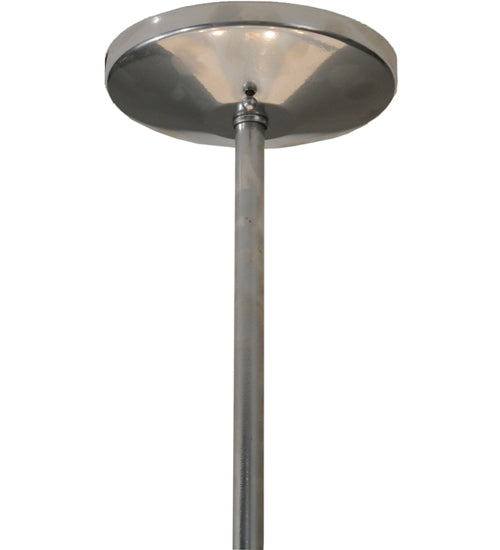 Meyda Lighting Cilindro 48" 8-Light Extreme Chrome Pendant Light With Beige Natural Textrene Shade