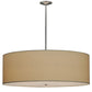 Meyda Lighting Cilindro 48" 8-Light Extreme Chrome Pendant Light With Beige Natural Textrene Shade