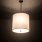 Meyda Lighting Cilindro 48" 8-Light Gold Metallic Pendant Light With White Linen Textrene & Statuario Idalight Shade