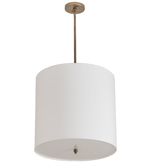 Meyda Lighting Cilindro 48" 8-Light Gold Metallic Pendant Light With White Linen Textrene & Statuario Idalight Shade