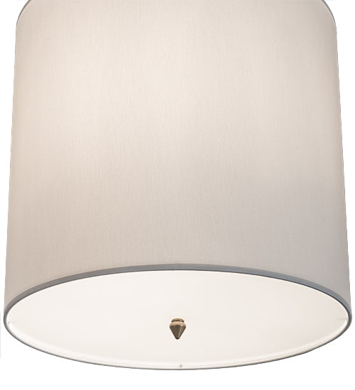 Meyda Lighting Cilindro 48" 8-Light Gold Metallic Pendant Light With White Linen Textrene & Statuario Idalight Shade