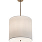 Meyda Lighting Cilindro 48" 8-Light Gold Metallic Pendant Light With White Linen Textrene & Statuario Idalight Shade