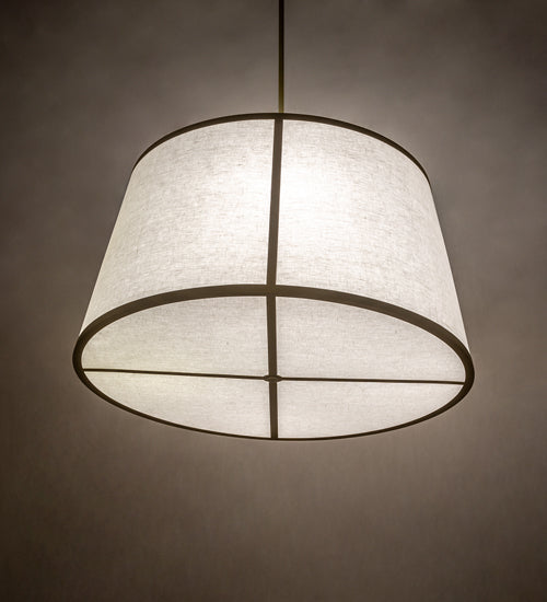 Meyda Lighting Cilindro 48" 8-Light Matte Buttered Brass Tapered Pendant Light With Clear Idalight & Off-White On Styrene Shade