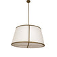 Meyda Lighting Cilindro 48" 8-Light Matte Buttered Brass Tapered Pendant Light With Clear Idalight & Off-White On Styrene Shade