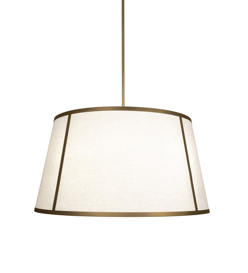 Meyda Lighting Cilindro 48" 8-Light Matte Buttered Brass Tapered Pendant Light With Clear Idalight & Off-White On Styrene Shade