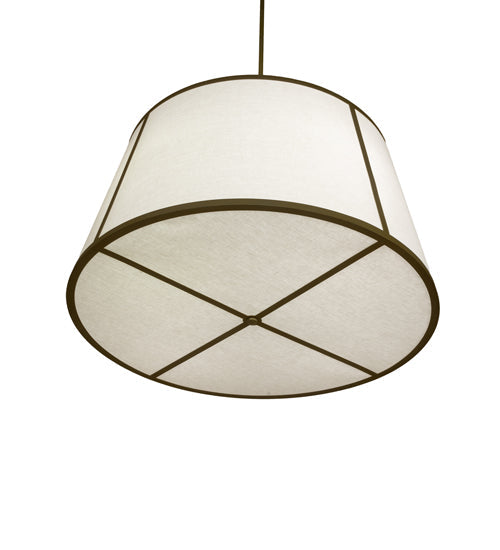 Meyda Lighting Cilindro 48" 8-Light Matte Buttered Brass Tapered Pendant Light With Clear Idalight & Off-White On Styrene Shade