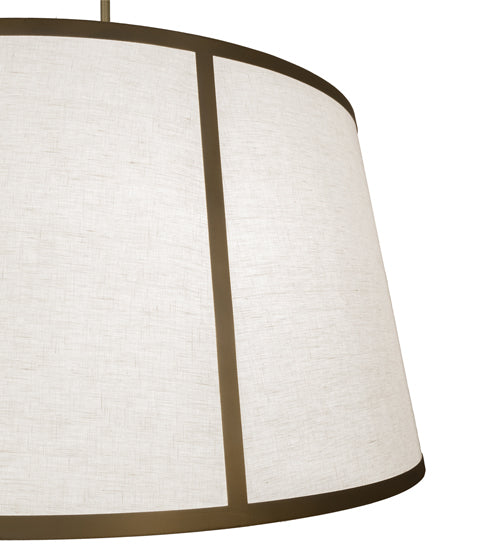 Meyda Lighting Cilindro 48" 8-Light Matte Buttered Brass Tapered Pendant Light With Clear Idalight & Off-White On Styrene Shade