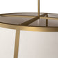 Meyda Lighting Cilindro 48" 8-Light Matte Buttered Brass Tapered Pendant Light With Clear Idalight & Off-White On Styrene Shade