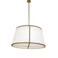 Meyda Lighting Cilindro 48" 8-Light Matte Buttered Brass Tapered Pendant Light With Clear Idalight & Off-White On Styrene Shade