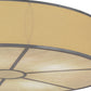 Meyda Lighting Cilindro 48" 8-Light Nickel Flush Mount Light With Beige Natural Textrene Shade