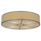 Meyda Lighting Cilindro 48" 8-Light Nickel Flush Mount Light With Natural Linen Shade