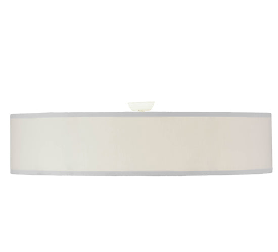 Meyda Lighting Cilindro 48" 8-Light Nickel Flush Mount Light With White Textrene Shade