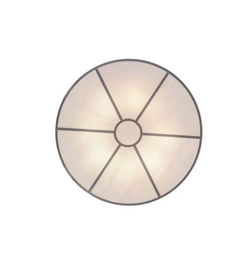 Meyda Lighting Cilindro 48" 8-Light Nickel Flush Mount Light With White Textrene Shade