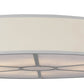 Meyda Lighting Cilindro 48" 8-Light Nickel Flush Mount Light With White Textrene Shade