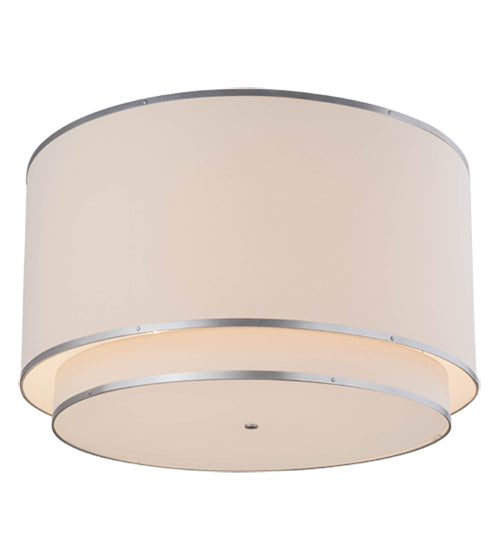 Meyda Lighting Cilindro 48" 8-Light Nickel Natural Pendant Light With Natural Textrene Shade
