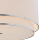 Meyda Lighting Cilindro 48" 8-Light Nickel Natural Pendant Light With Natural Textrene Shade