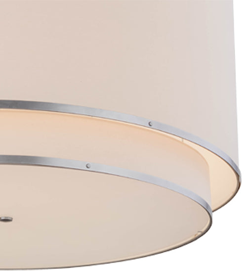 Meyda Lighting Cilindro 48" 8-Light Nickel Natural Pendant Light With Natural Textrene Shade