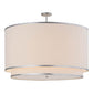Meyda Lighting Cilindro 48" 8-Light Nickel Natural Pendant Light With Natural Textrene Shade