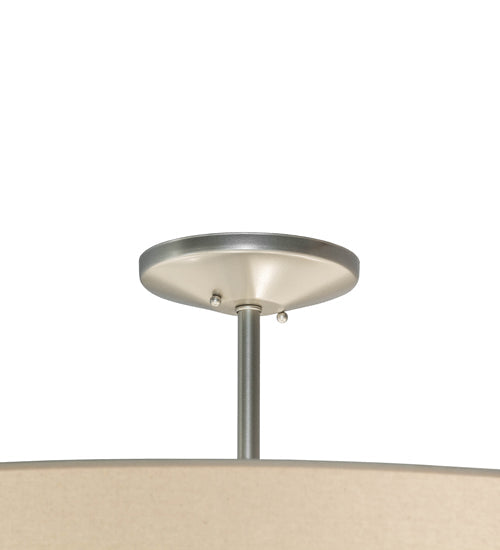 Meyda Lighting Cilindro 48" 8-Light Nickel Pendant Light With Beige Natural Textrene Shade