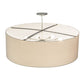 Meyda Lighting Cilindro 48" 8-Light Nickel Pendant Light With Beige Natural Textrene Shade