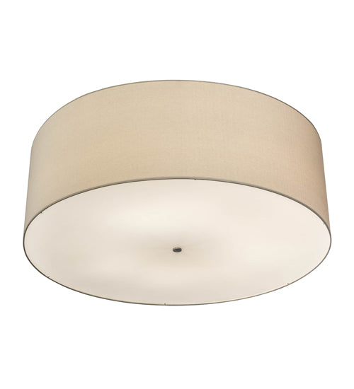 Meyda Lighting Cilindro 48" 8-Light Nickel Pendant Light With Beige Natural Textrene Shade