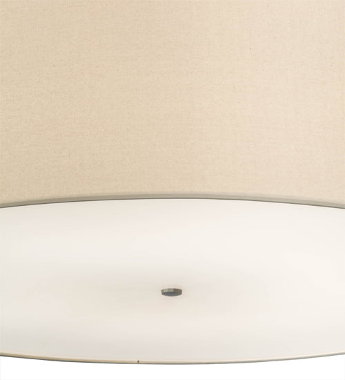 Meyda Lighting Cilindro 48" 8-Light Nickel Pendant Light With Beige Natural Textrene Shade