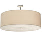 Meyda Lighting Cilindro 48" 8-Light Nickel Pendant Light With Beige Natural Textrene Shade