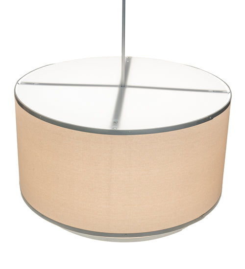 Meyda Lighting Cilindro 48" 8-Light Nickel Pendant Light With Natural Textrene & Statuario Idalight Shade