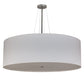 Meyda Lighting Cilindro 48" 8-Light Nickel Pendant Light With White Linen Shade