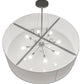 Meyda Lighting Cilindro 48" 8-Light Nickel Pendant Light With White Linen Shade