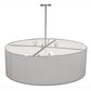 Meyda Lighting Cilindro 48" 8-Light Nickel Pendant Light With White Linen Shade