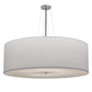Meyda Lighting Cilindro 48" 8-Light Nickel Pendant Light With White Linen Shade