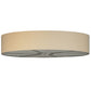 Meyda Lighting Cilindro 48" 8-Light Nickel Powder Coat Flush Mount Light With Beige Natural Textrene & Whitestone Idalight Shade