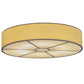 Meyda Lighting Cilindro 48" 8-Light Nickel Powder Coat Flush Mount Light With Beige Natural Textrene & Whitestone Idalight Shade