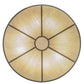 Meyda Lighting Cilindro 48" 8-Light Nickel Powder Coat Flush Mount Light With Beige Natural Textrene & Whitestone Idalight Shade