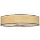 Meyda Lighting Cilindro 48" 8-Light Nickel Powder Coat Flush Mount Light With Beige Natural Textrene & Whitestone Idalight Shade