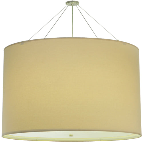 Meyda Lighting Cilindro 48" 8-Light Nickel Powder Coat Pendant Light With Cream Textrene & Statuario Idalight Shade