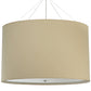 Meyda Lighting Cilindro 48" 8-Light Nickel Powder Coat Pendant Light With Cream Textrene & Statuario Idalight Shade