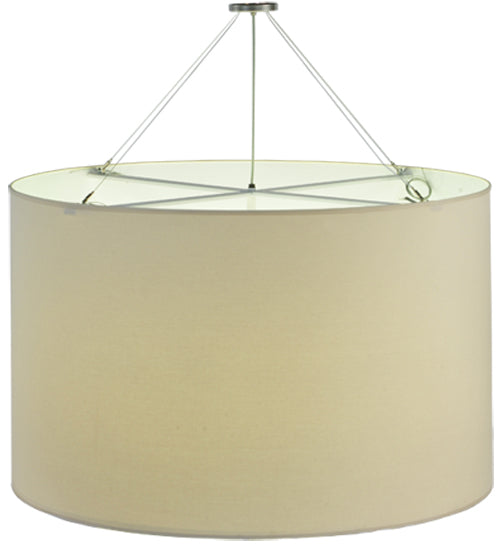 Meyda Lighting Cilindro 48" 8-Light Nickel Powder Coat Pendant Light With Cream Textrene & Statuario Idalight Shade