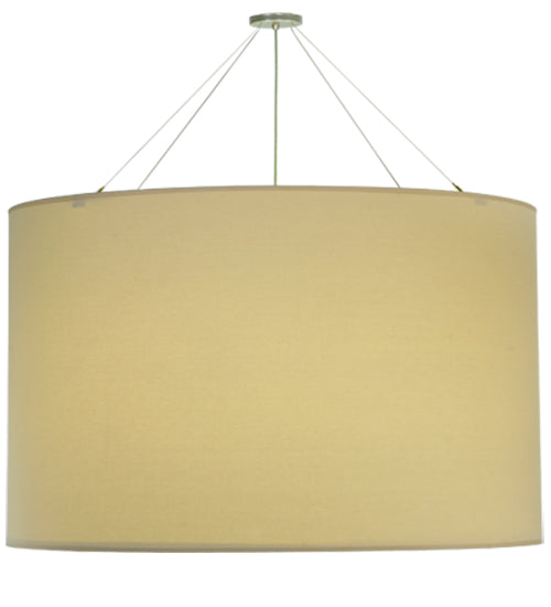 Meyda Lighting Cilindro 48" 8-Light Nickel Powder Coat Pendant Light With Cream Textrene & Statuario Idalight Shade