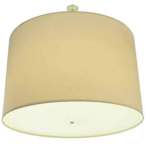 Meyda Lighting Cilindro 48" 8-Light Nickel Powder Coat Pendant Light With Cream Textrene & Statuario Idalight Shade