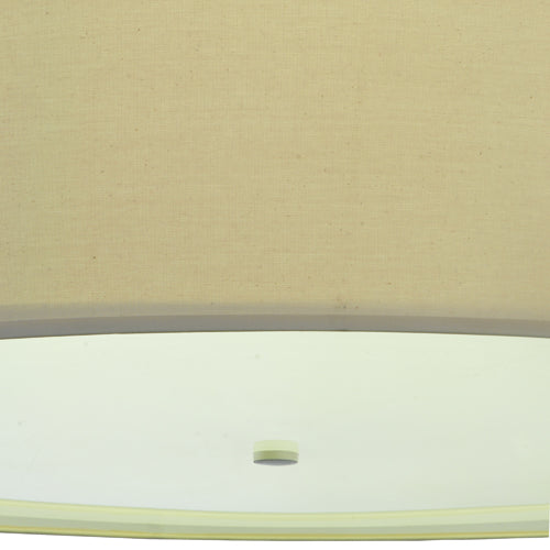 Meyda Lighting Cilindro 48" 8-Light Nickel Powder Coat Pendant Light With Cream Textrene & Statuario Idalight Shade