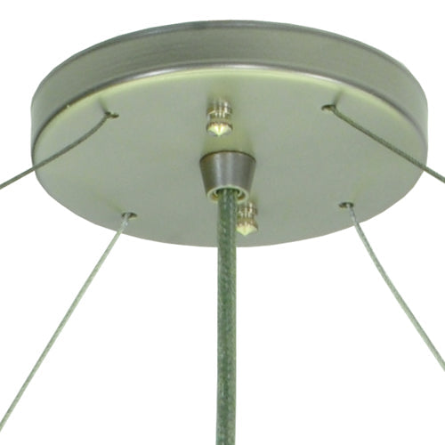 Meyda Lighting Cilindro 48" 8-Light Nickel Powder Coat Pendant Light With Cream Textrene & Statuario Idalight Shade