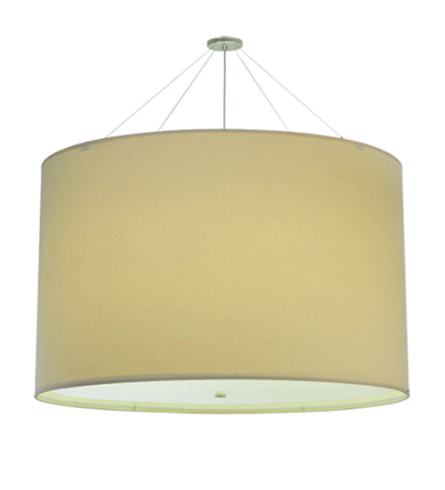 Meyda Lighting Cilindro 48" 8-Light Nickel Powder Coat Pendant Light With Cream Textrene & Statuario Idalight Shade