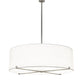 Meyda Lighting Cilindro 48" 8-Light Nickel Structure Pendant Light With White Laura Textrene & Statuario Idalight Shade