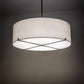 Meyda Lighting Cilindro 48" 8-Light Nickel Structure Pendant Light With White Laura Textrene & Statuario Idalight Shade
