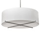 Meyda Lighting Cilindro 48" 8-Light Nickel Structure Pendant Light With White Laura Textrene & Statuario Idalight Shade